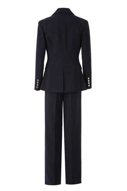 Black 3 Piece Notched Lapel Business Suits with Sleeves