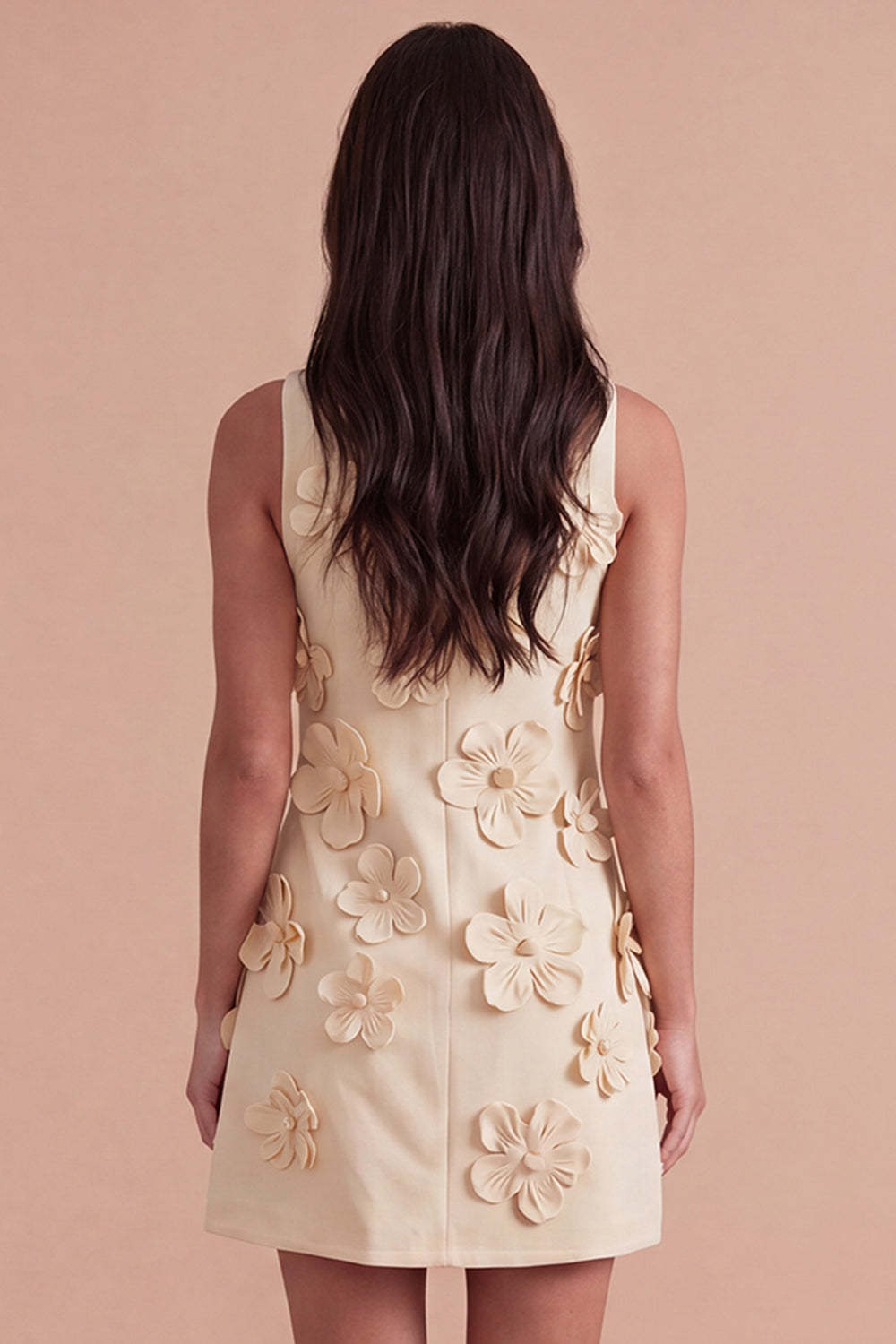 A Line Hot Pink Floral Appliqued Short Homecoming Dress