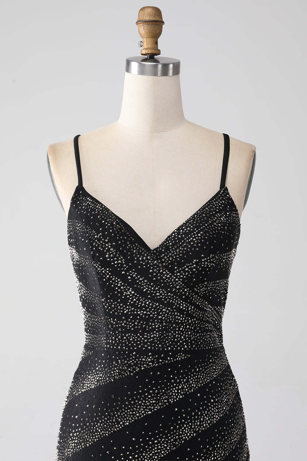 Mermaid Beaded Black Prom Dress with Slit