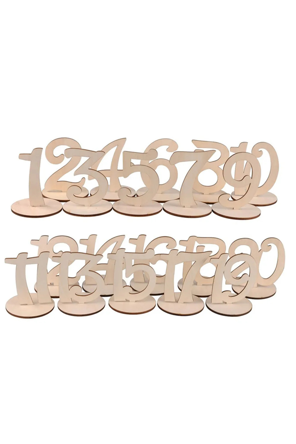20 Pieces Wooden Table Number With Holder