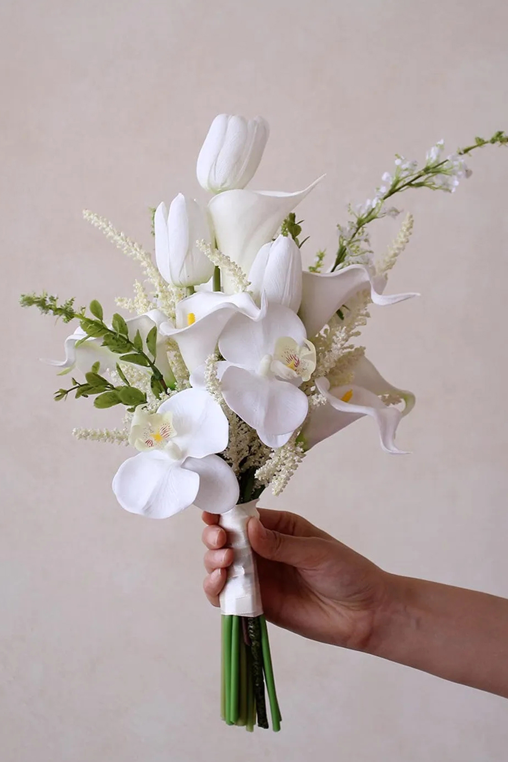 Calla and Tulips Bridal Bouquet
