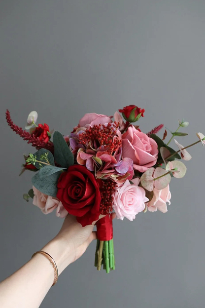 Standard Free-Form Bridal Bouquet in Burgundy, Bridal bouquet, bridal accessories, wedding bouquet