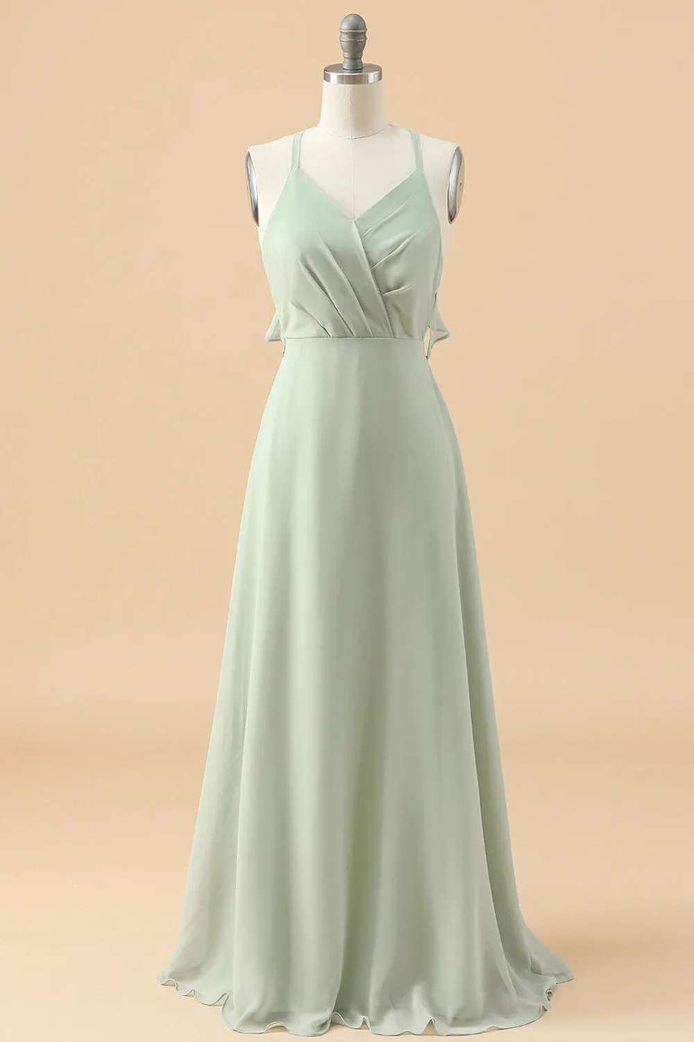 Halter Neck A-line Chiffon Junior Bridesmaid Dress