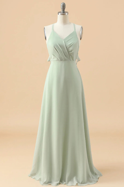 Halter Neck A-line Chiffon Junior Bridesmaid Dress
