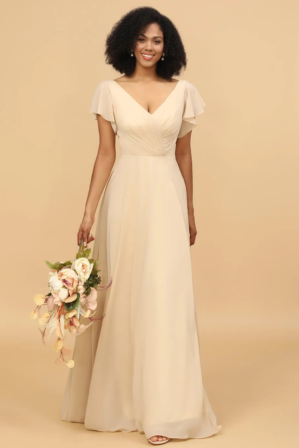 Long A-line Chiffon Bridesmaid Dress