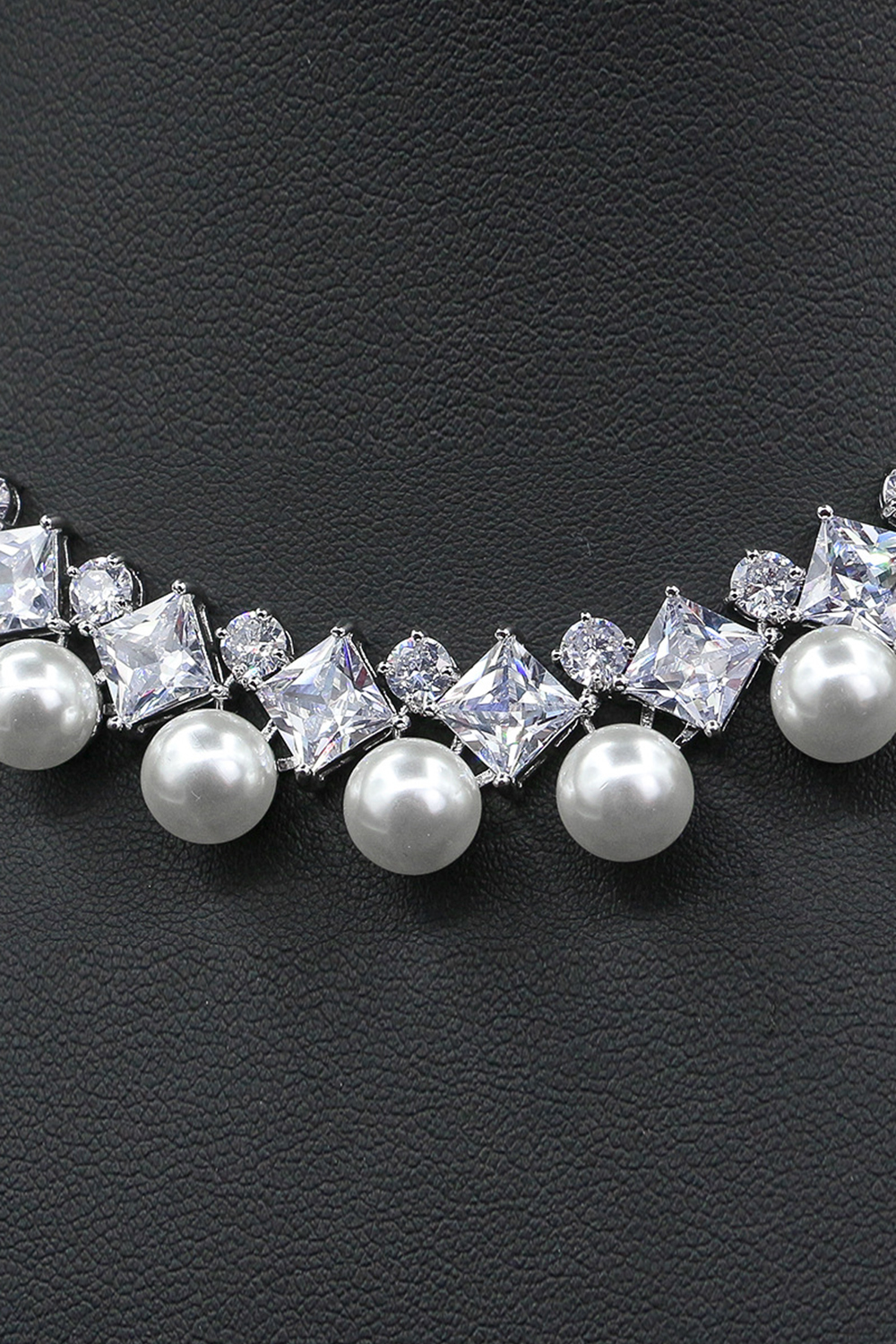 Simple Pearl Necklace and Earrings Set