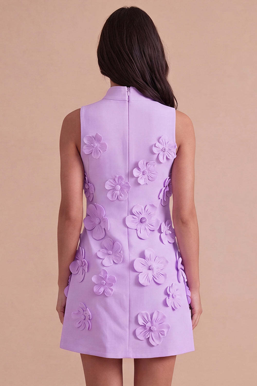 A Line Hot Pink Floral Appliqued Short Homecoming Dress