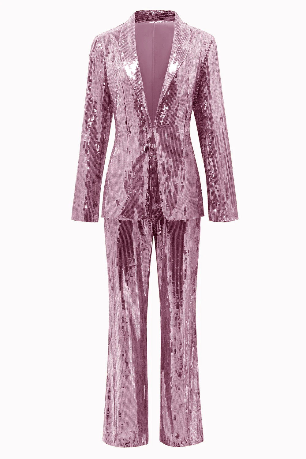 Golden Sparkly Sequined 2 Piece Women Party Suits