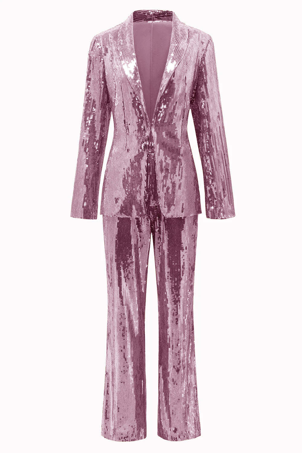 Golden Sparkly Sequined 2 Piece Women Party Suits