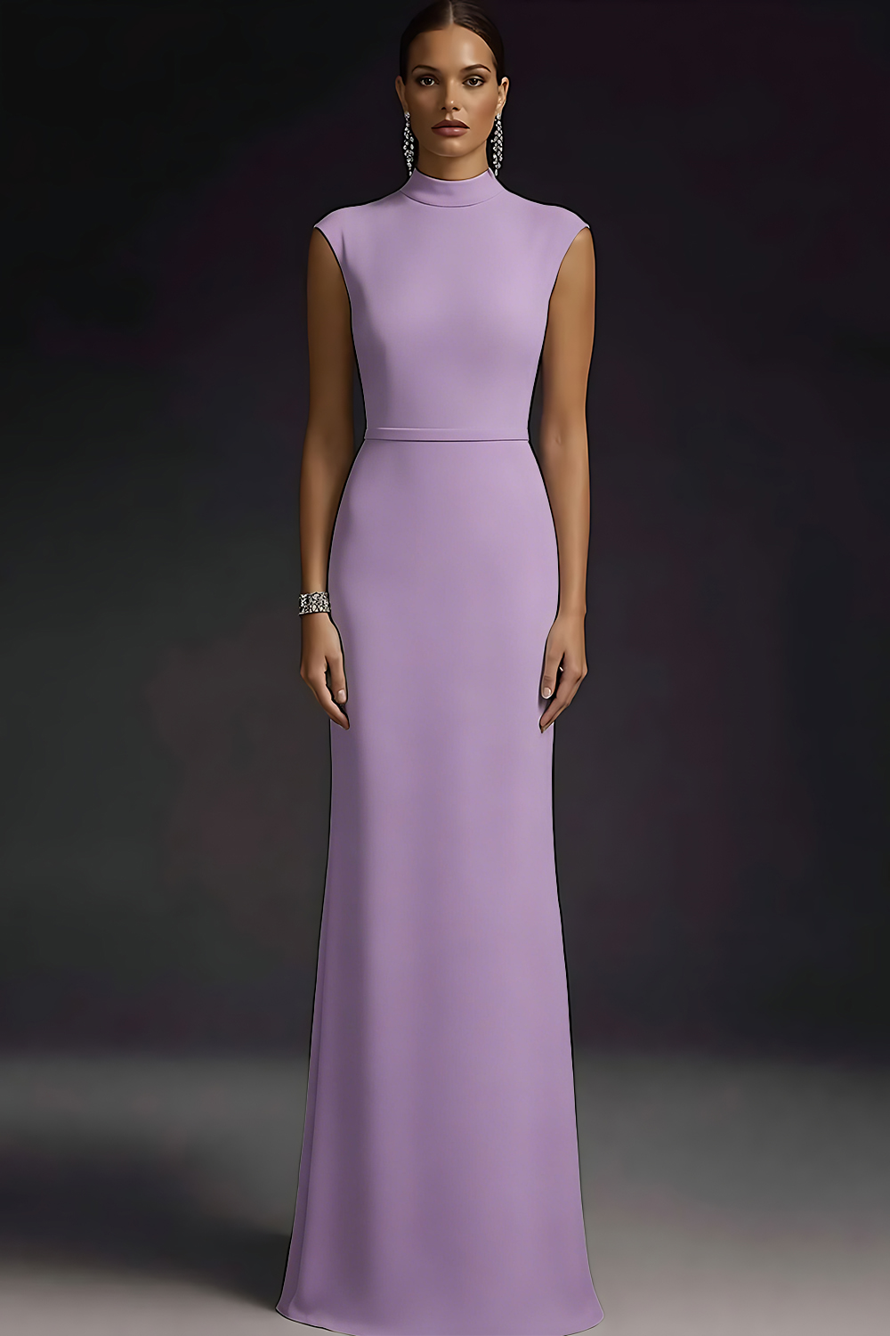 Elegant White High Neck Maxi Wedding Reception Dress