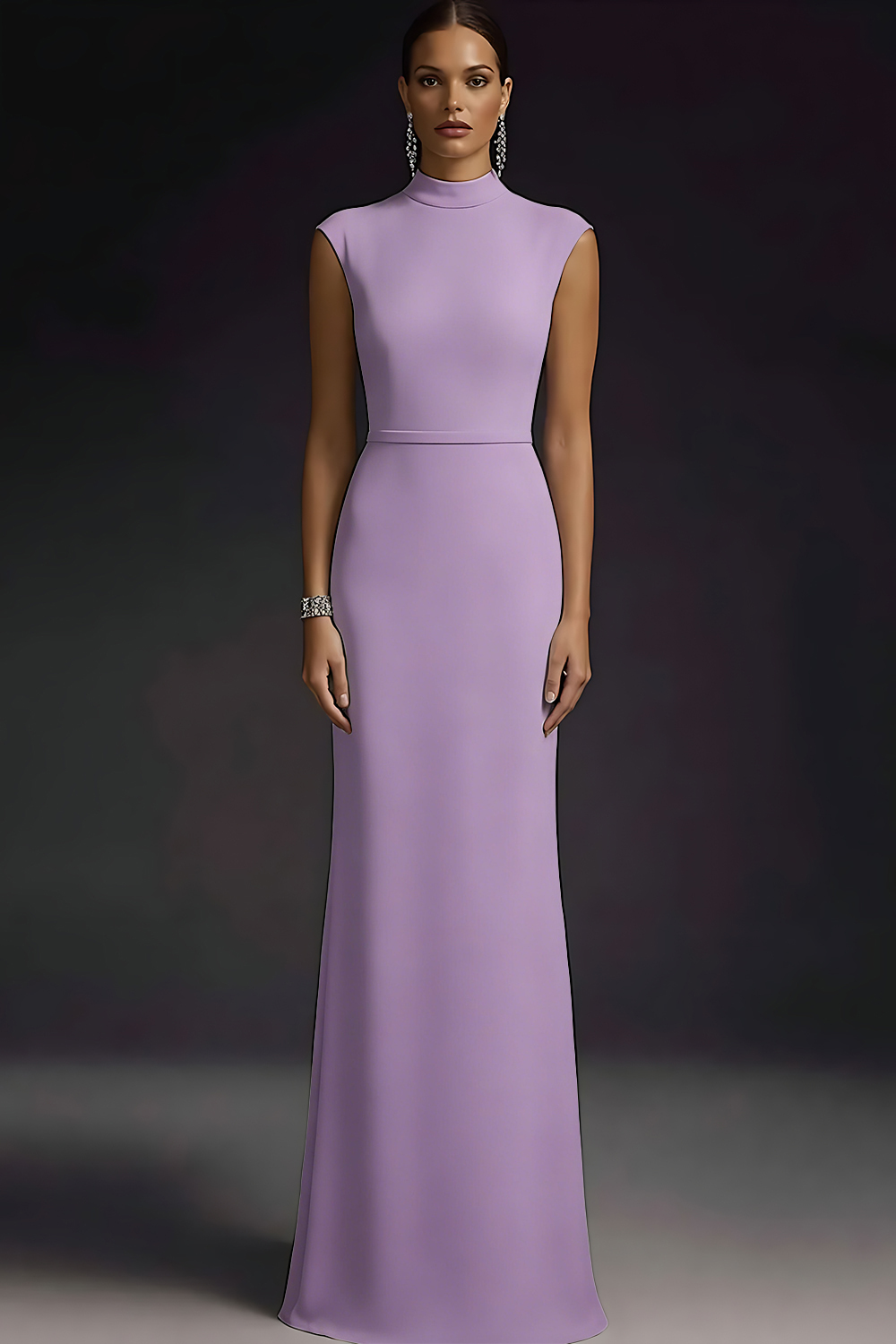 Elegant White High Neck Maxi Wedding Reception Dress