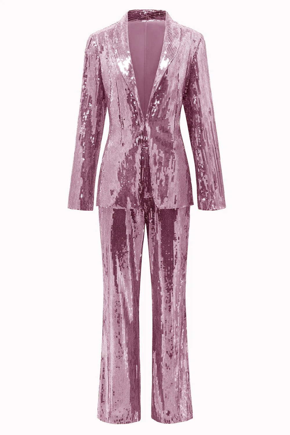 Sparkly Golden Sequined 2 Piece Women Party Suits