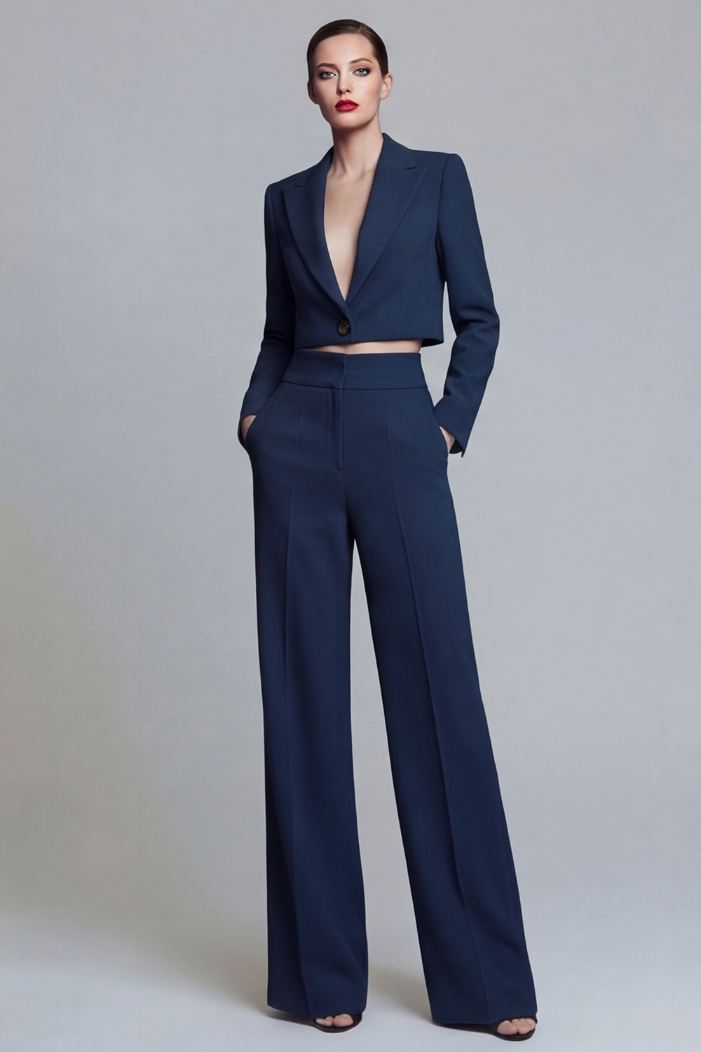 Leely Women 2 Piece Dark Green Prom Suits Peak Lapel Single Breasted Business Suits