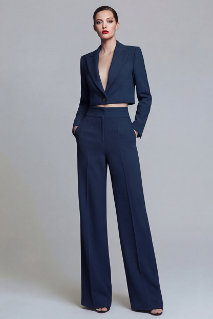 Leely Women 2 Piece Dark Green Prom Suits Peak Lapel Single Breasted Business Suits