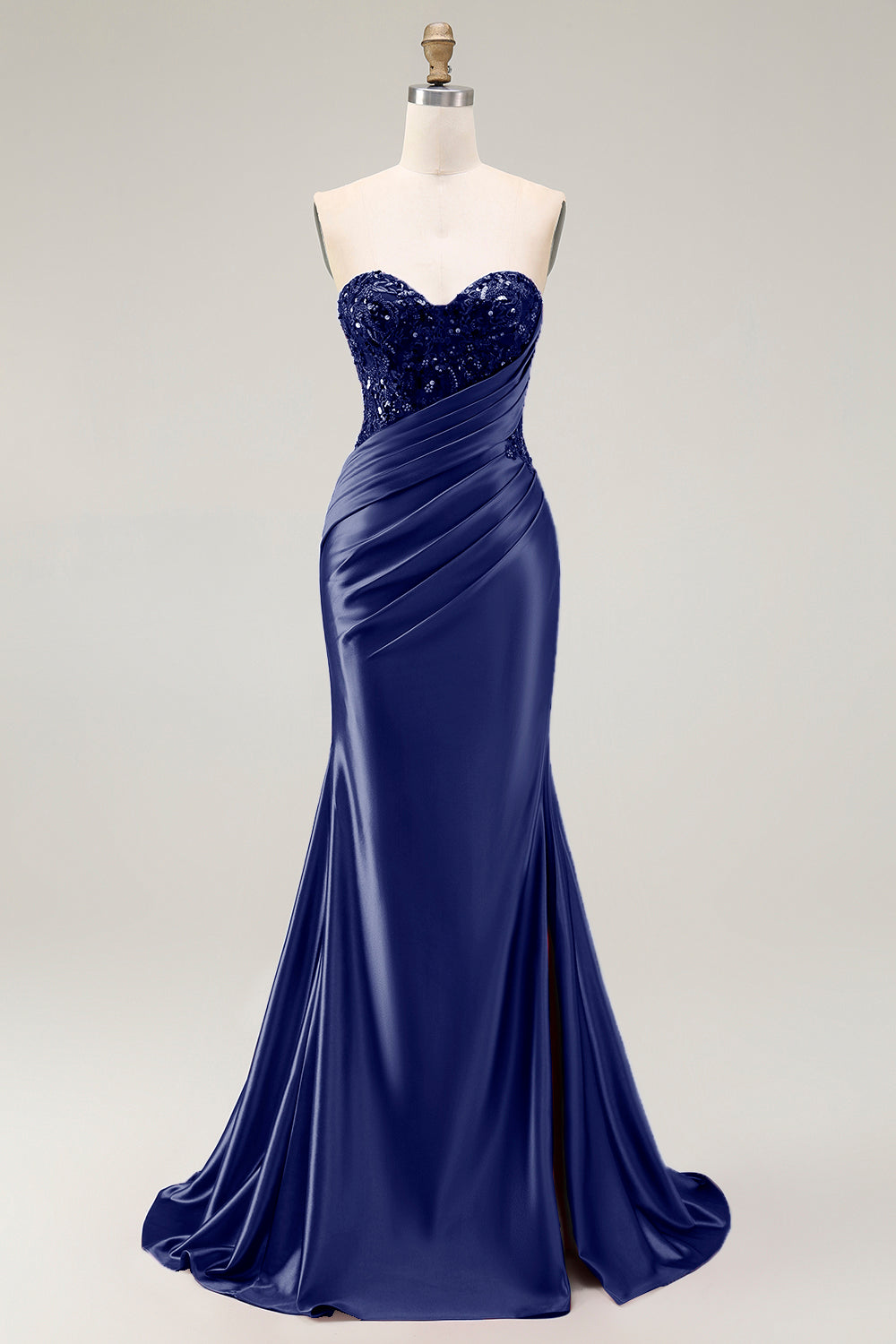 Red Sparkly Sweetheart Mermaid Long Prom Dress with Sequins