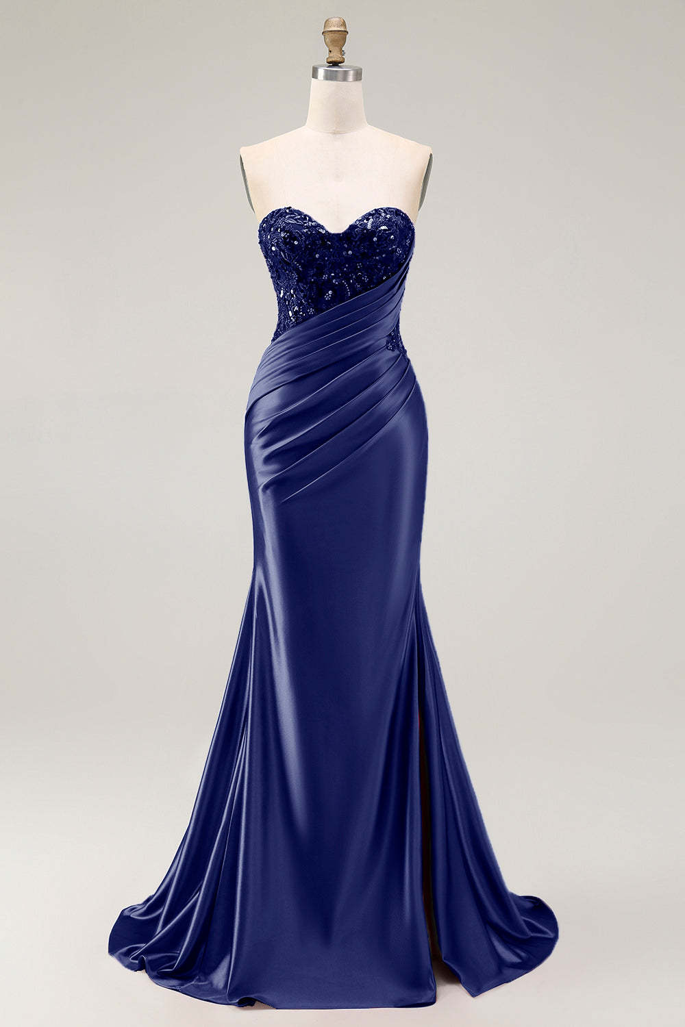 Red Sparkly Sweetheart Mermaid Long Prom Dress with Sequins