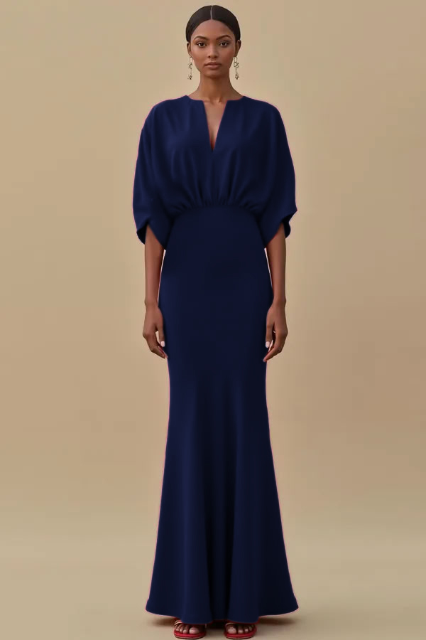 Red Mermaid Long Evening Dress with Sleeves