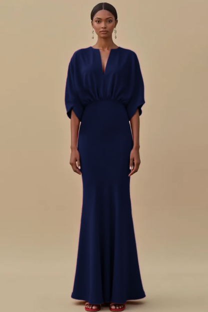 Red Mermaid Long Evening Dress with Sleeves