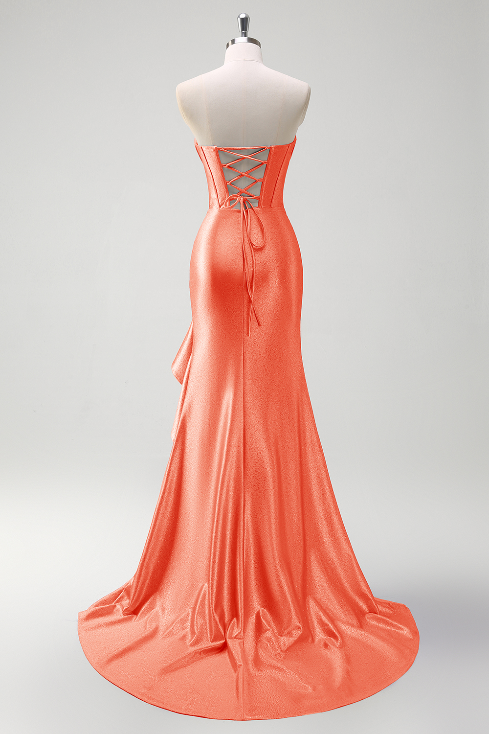 Glitter Grey Blue Sweetheart Mermaid Prom Dress with Slit