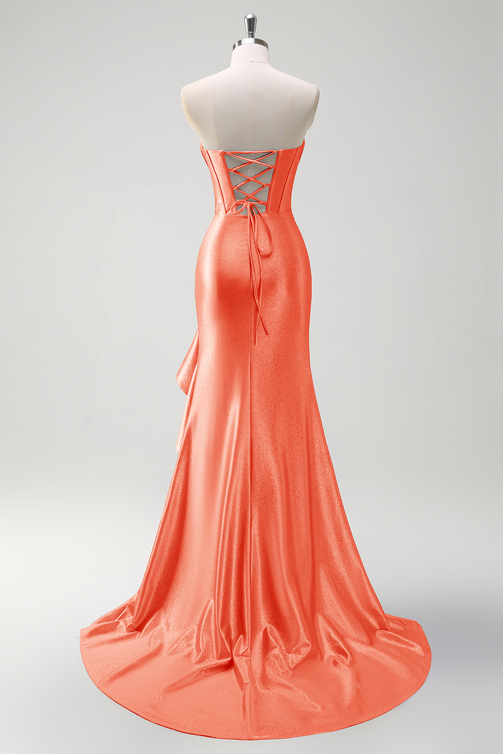 Glitter Grey Blue Sweetheart Mermaid Prom Dress with Slit