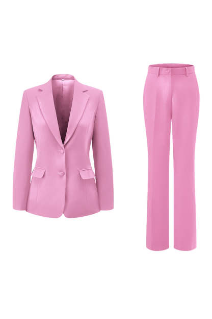 Dark Fuchsia 2 Piece Notched Lapel Women Prom Suits