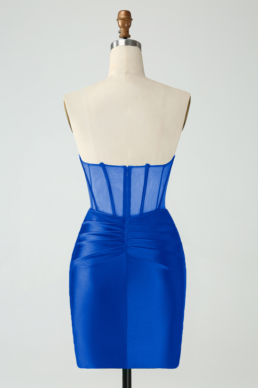Dark Green Strapless Pleated Bodycon Mini Homecoming Dress
