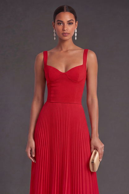 Orange and Fuchsia A Line Pleated Long Formal Dress