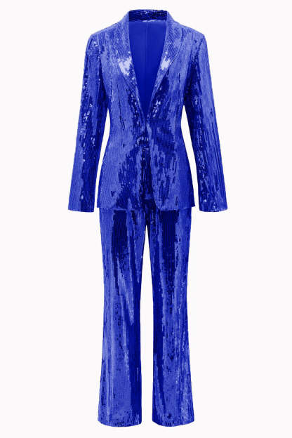 Golden Sparkly Sequined 2 Piece Women Party Suits