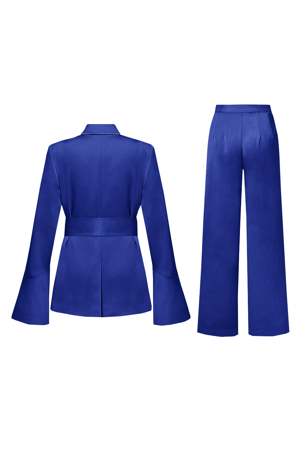 Champagne Flare Sleeves 2 Piece Women's Suits with Belt