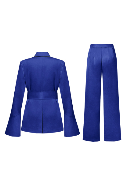 Champagne Flare Sleeves 2 Piece Women's Suits with Belt