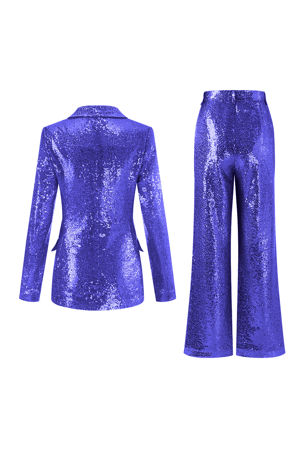 Sparkly Golden Notched Lapel 2 Piece Sequin Women Suits