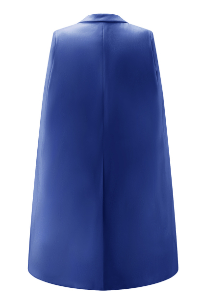 White Bodycon Peak Lapel Mini Work Dress with Cape