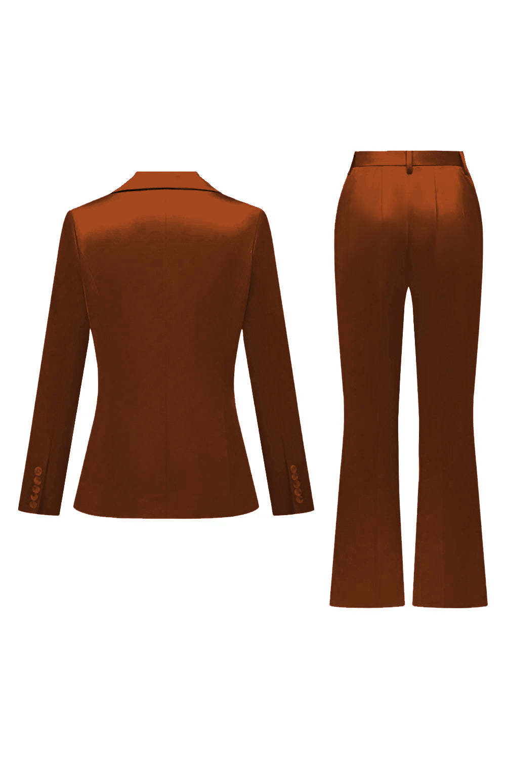 Fuchsia Satin Peak Lapel Women Suits with Long Sleeves