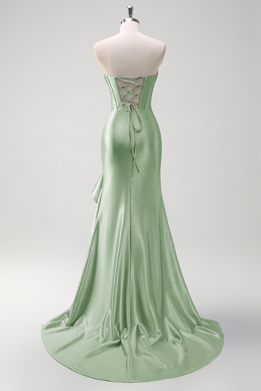 Glitter Grey Blue Sweetheart Mermaid Prom Dress with Slit