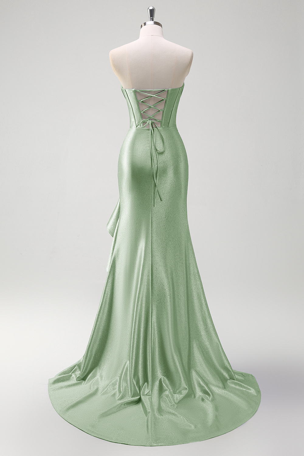 Glitter Grey Blue Sweetheart Mermaid Prom Dress with Slit