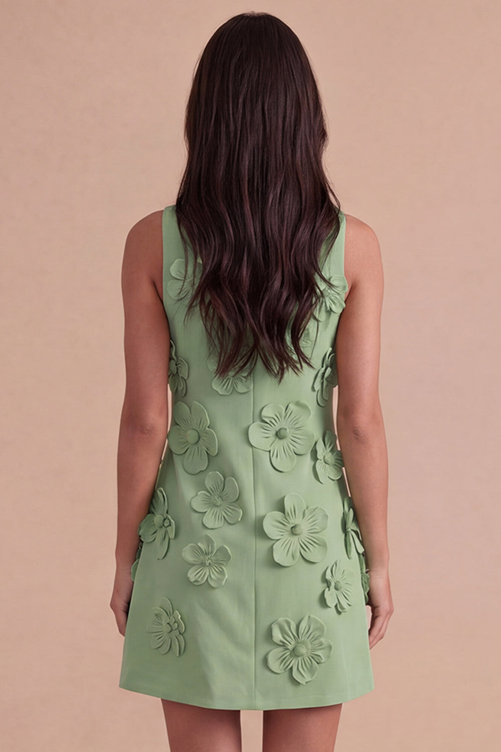 A Line Hot Pink Floral Appliqued Short Homecoming Dress