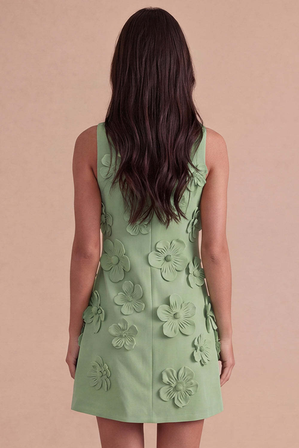 A Line Hot Pink Floral Appliqued Short Homecoming Dress