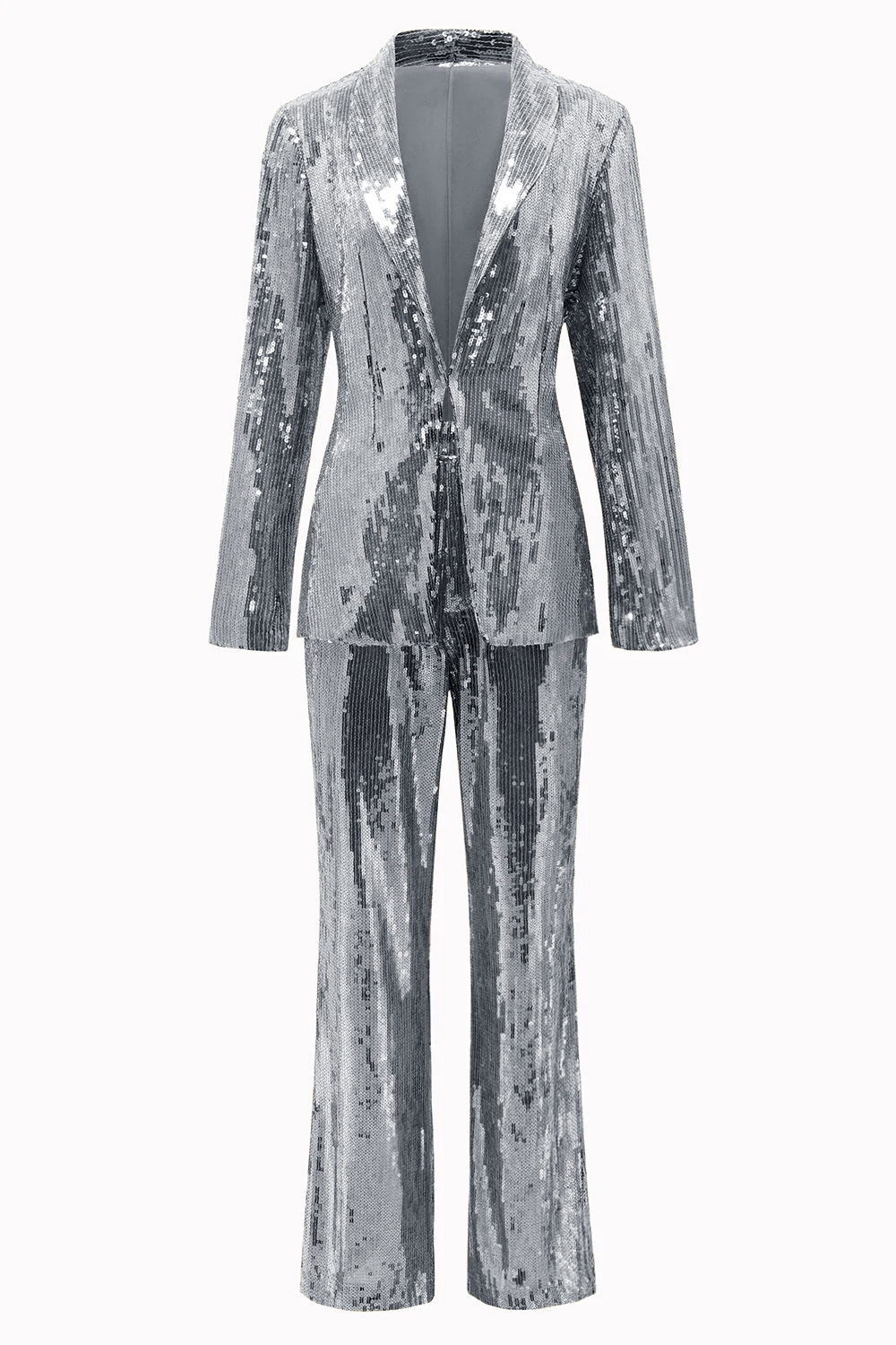 Sparkly Golden Sequined 2 Piece Women Party Suits