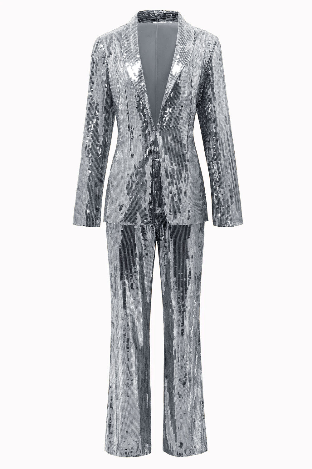 Golden Sparkly Sequined 2 Piece Women Party Suits