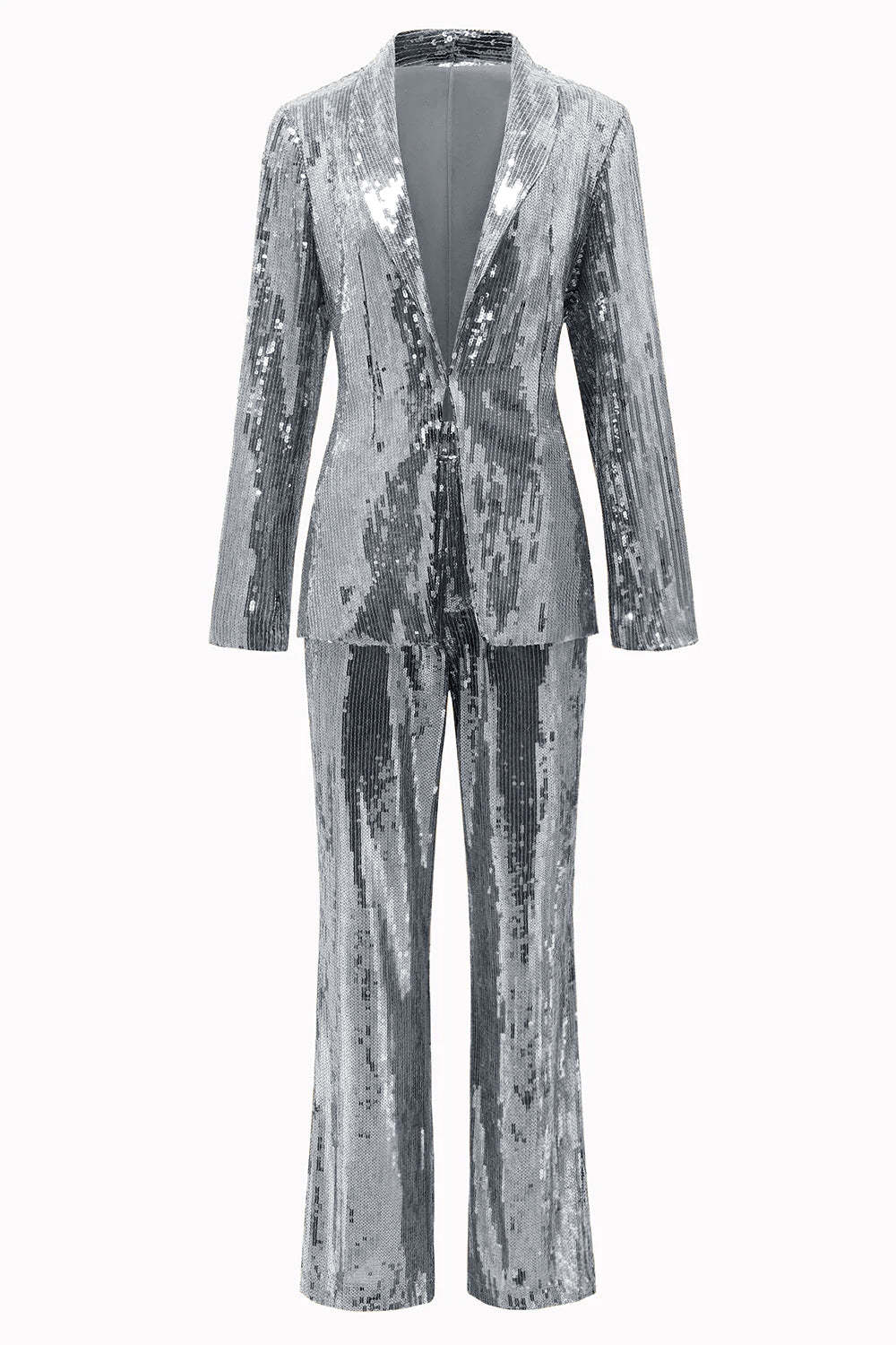 Golden Sparkly Sequined 2 Piece Women Party Suits