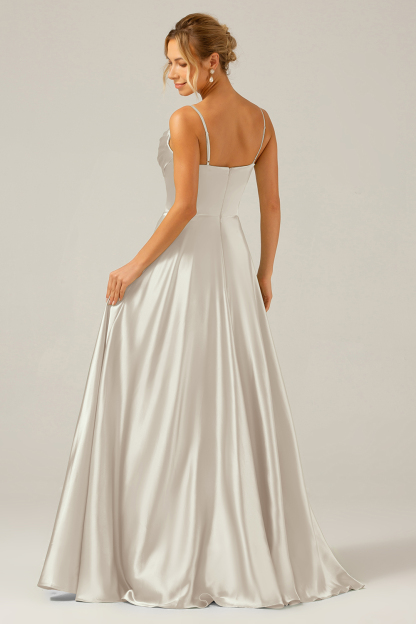 A Line Green Cowl Neck Bridesmaid Dress with Sequins