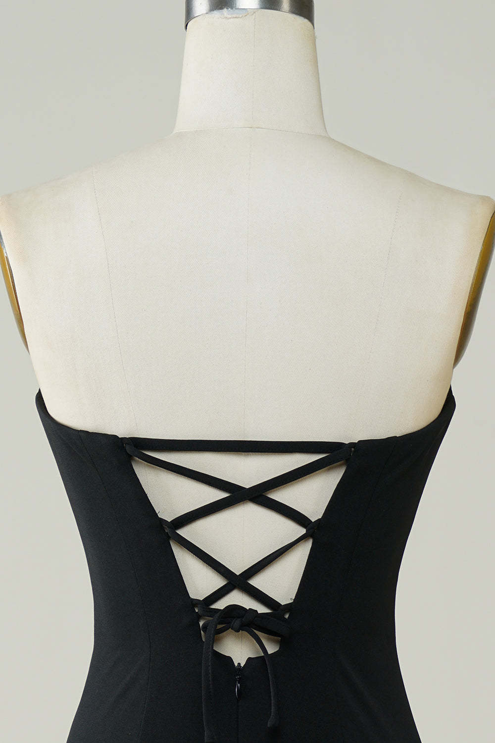 Stylish Sheath Strapless Black Short Homecoming Dress with Tassel