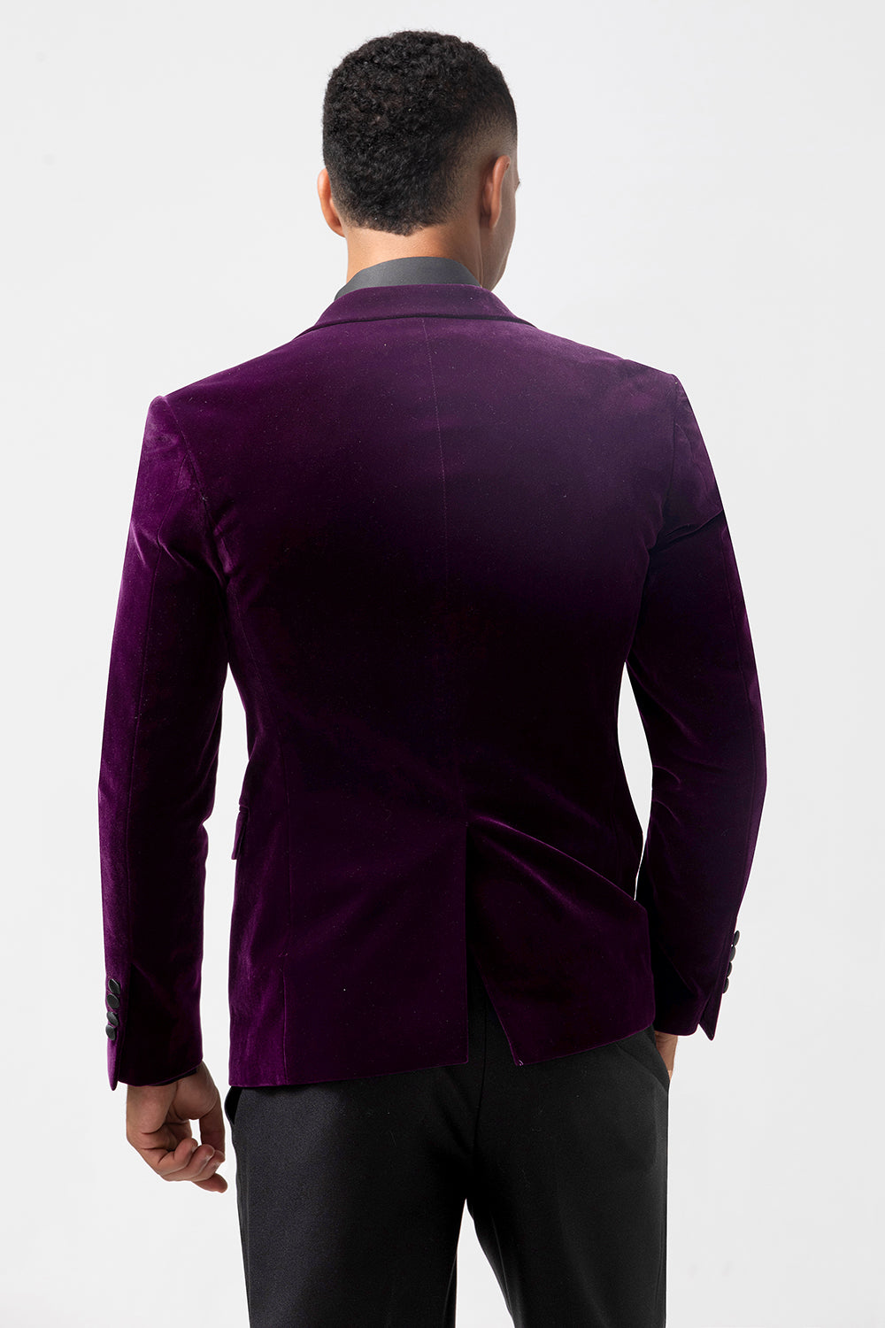 Dark Purple 2 Piece Velvet Men Formal Suits