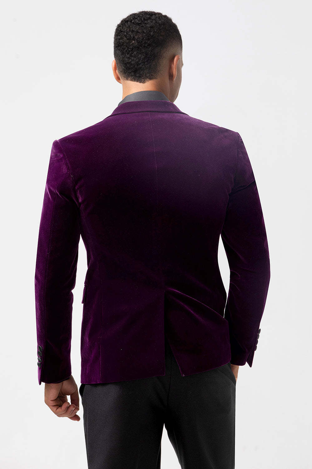 Dark Purple 2 Piece Velvet Men Formal Suits