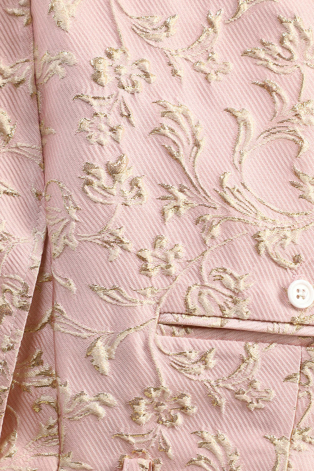 Champagne Shawl Lapel One Button Jacquard Men's Prom Suits