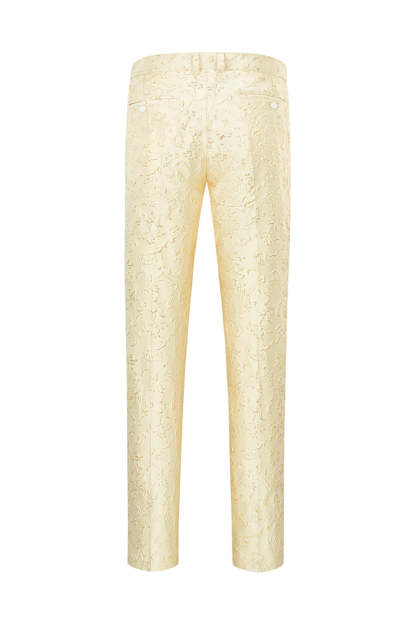 Champagne Shawl Lapel One Button Jacquard Men's Prom Suits