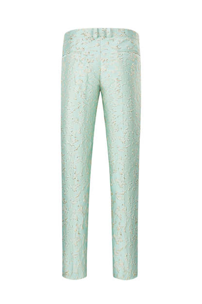 Champagne Shawl Lapel One Button Jacquard Men's Prom Suits