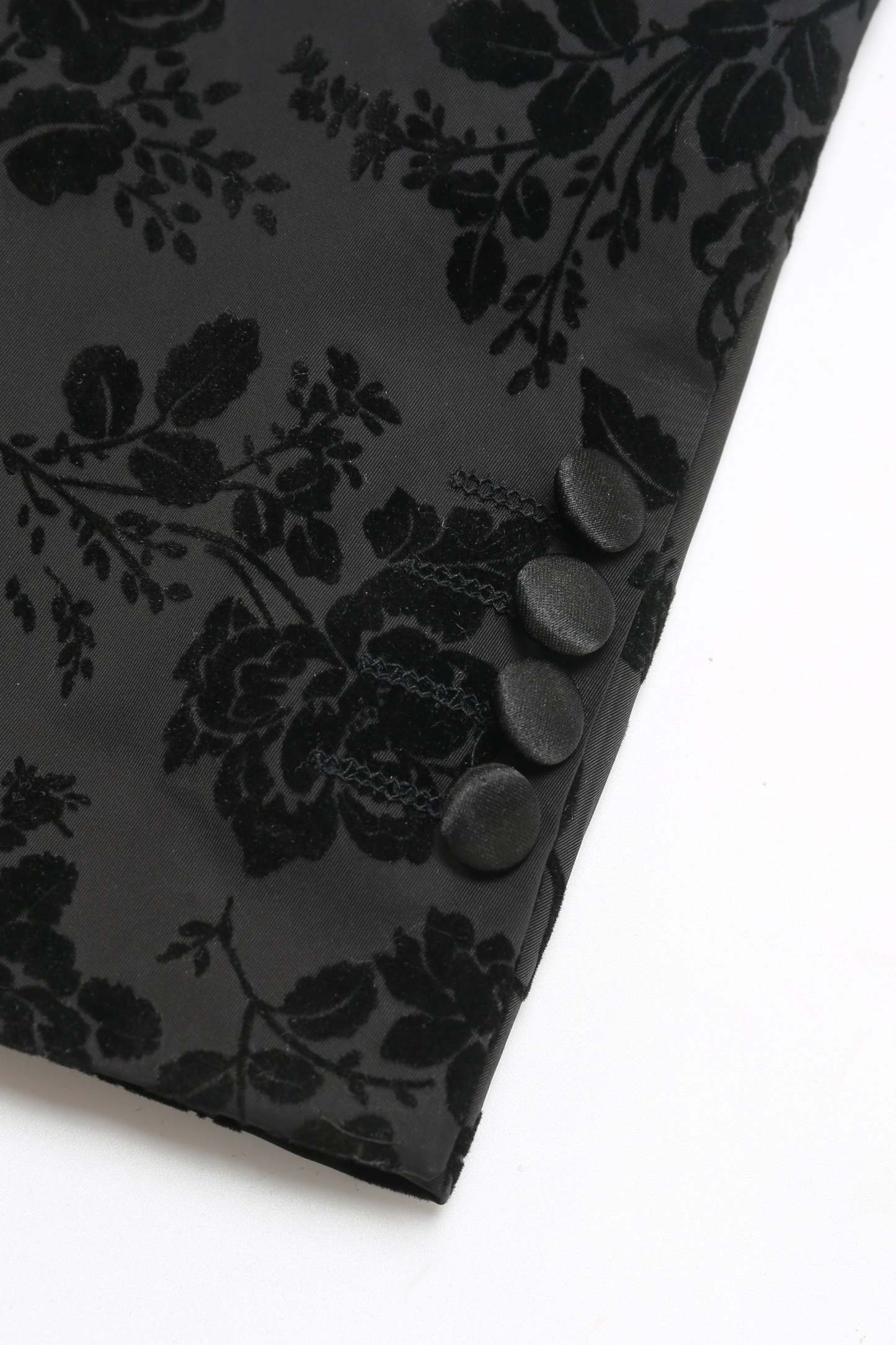 3 Piece Black Peak Lapel Jacquard Men's Prom Suits