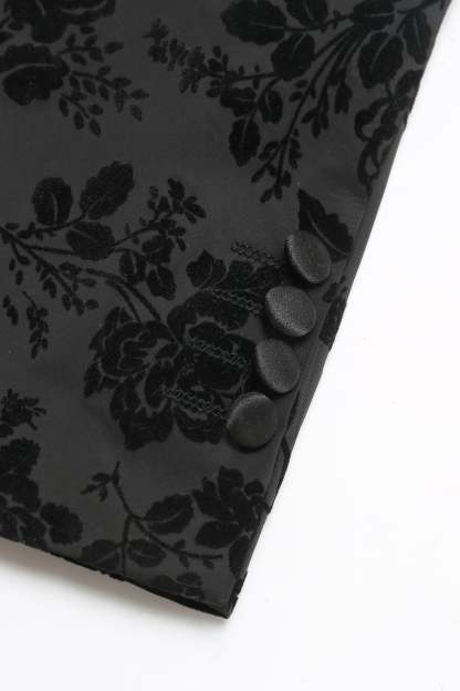 3 Piece Black Peak Lapel Jacquard Men's Prom Suits