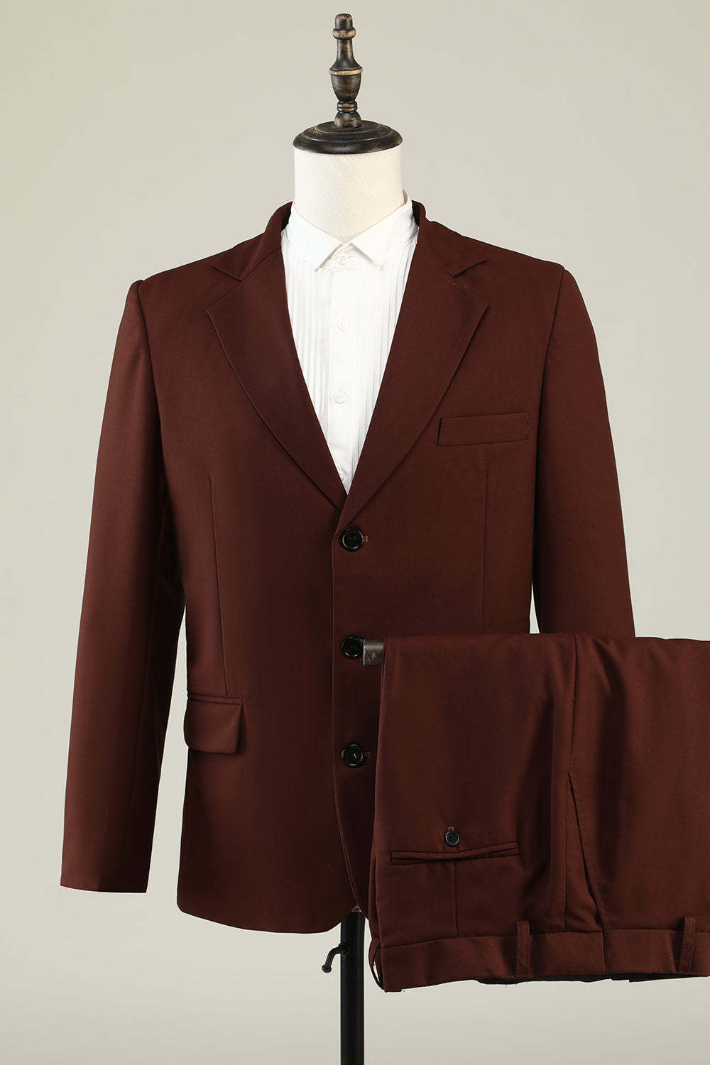 Leely Men Brown Prom Suits Single Breasted Notched Lapel Homecoming Suits